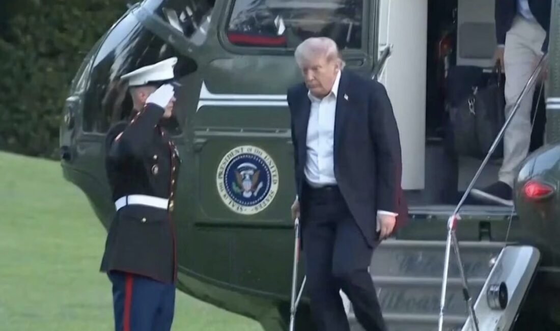 ABD Başkanı Donald Trump’ın Beyaz Saray’a dönüşü sırasında sergilediği görüntüler