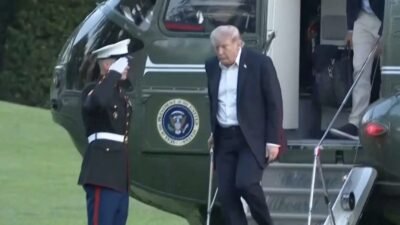 ABD Başkanı Donald Trump’ın Beyaz Saray’a dönüşü sırasında sergilediği görüntüler