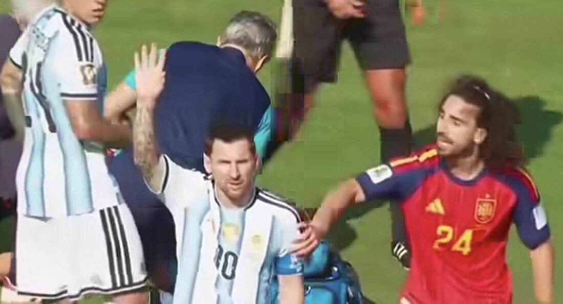 Lionel Messi ile Marc Cucurella arasında yaşanan gerginlik, Dünya Kupası