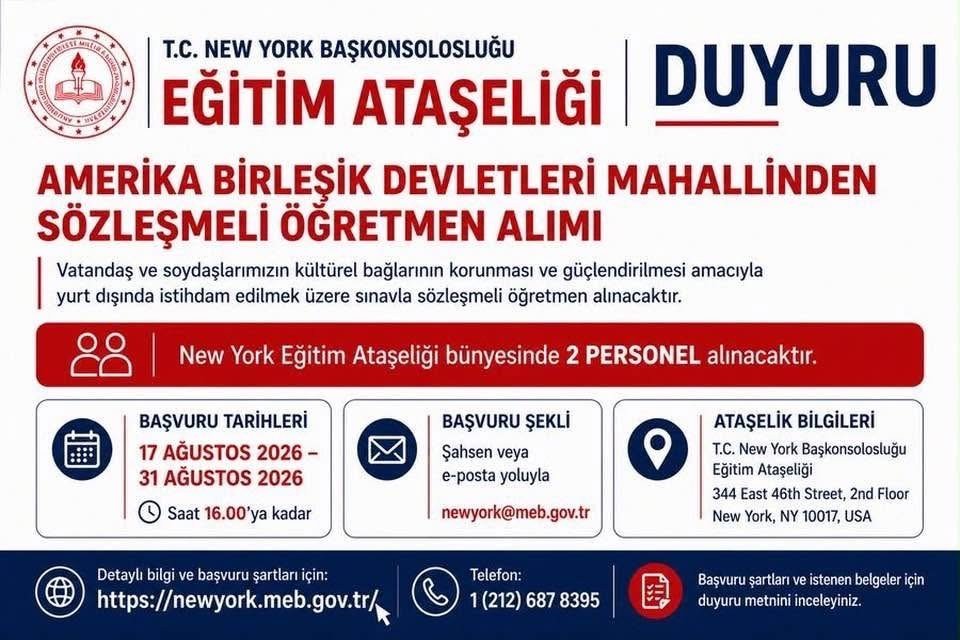 T.C. New York Başkonsolosluğu Eğitim Ataşeliği, vatandaş ve soydaşlarımızın kültürel